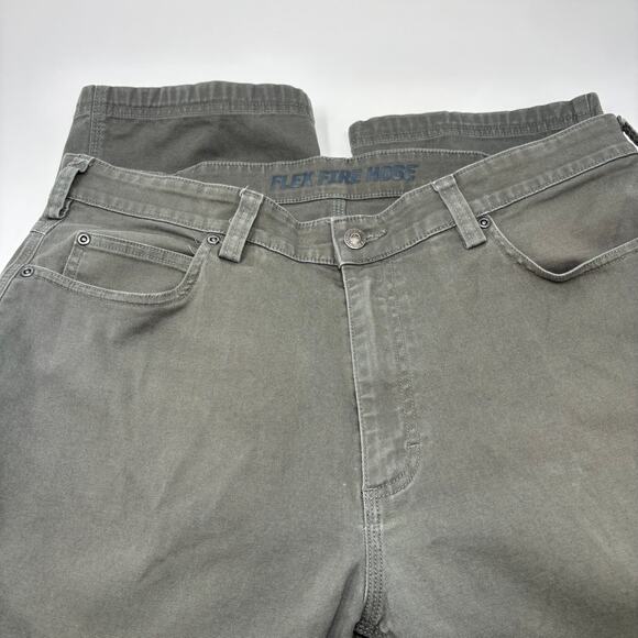 Duluth Trading Flex Fire Hose 38x29 Gray Straight Canvas Pants - Picture 2 of 6